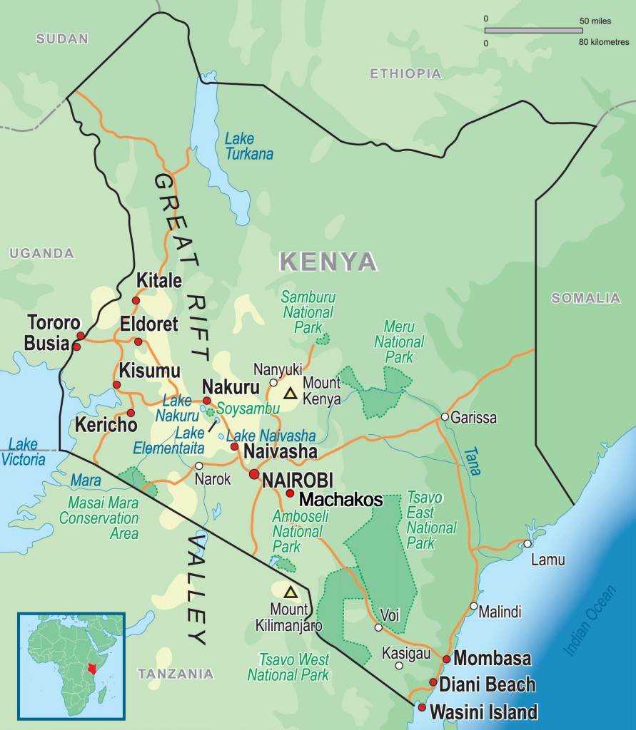 Kenia Karte Gemeinden