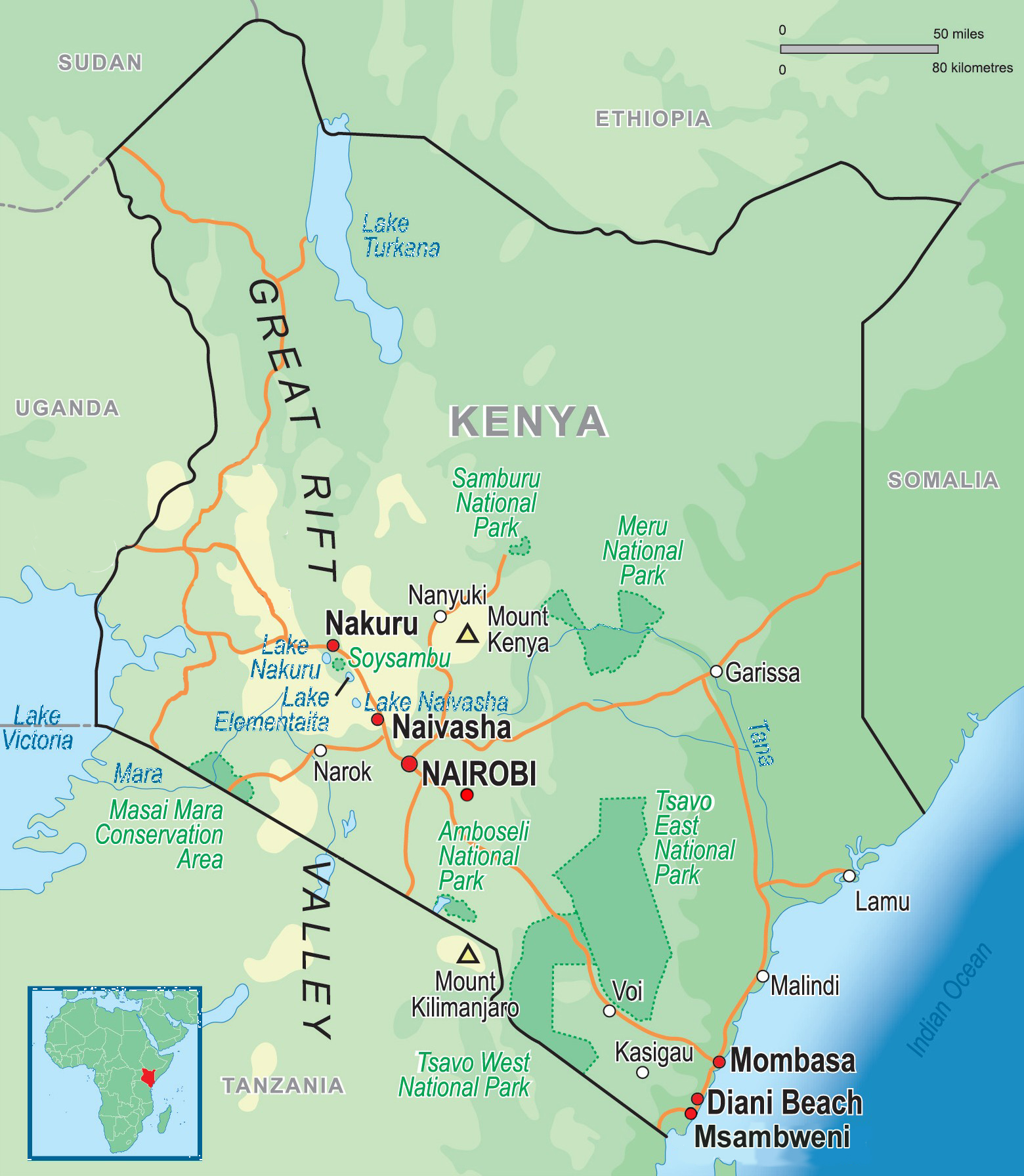 Map Of Kenya 